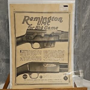 Vintage Remington UMC Big Game Firearm Advertisement - 1917